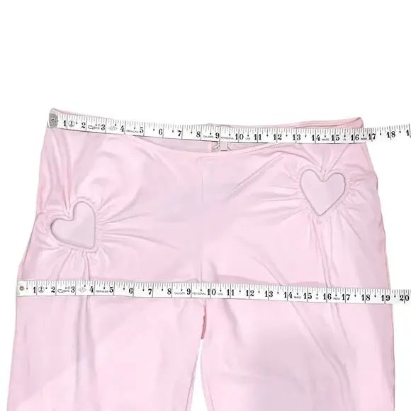 SOLD NWT NEW SKIMS Cherry Blossom Heart Cutout Flare Leggings Pink - Picture 7 of 9